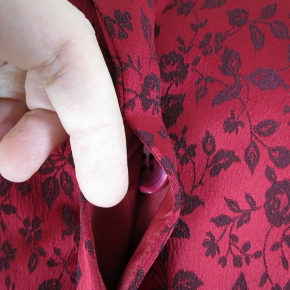 Elana By Tanner Plus Size Red Black Floral Jacquard Skirt Suit Size 14 Formal - Picture 5 of 16